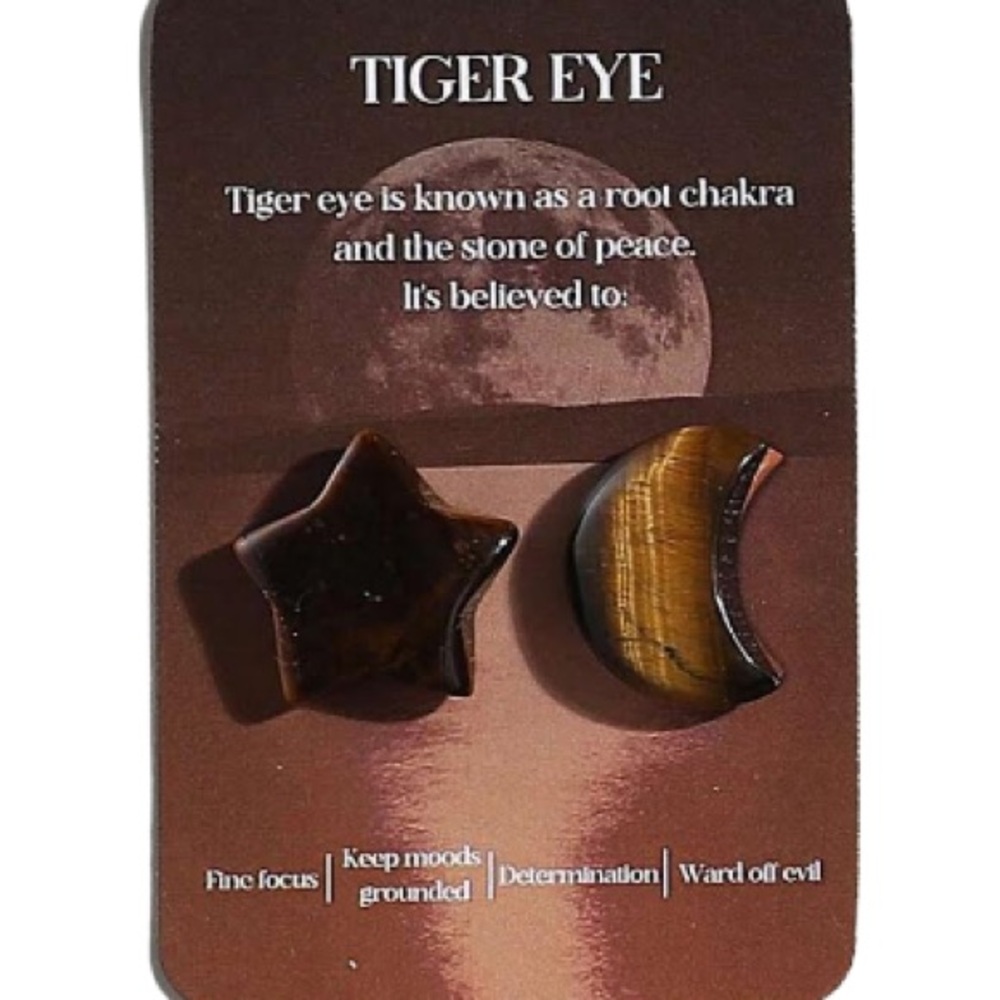 Moon and star stone/ tiger eye